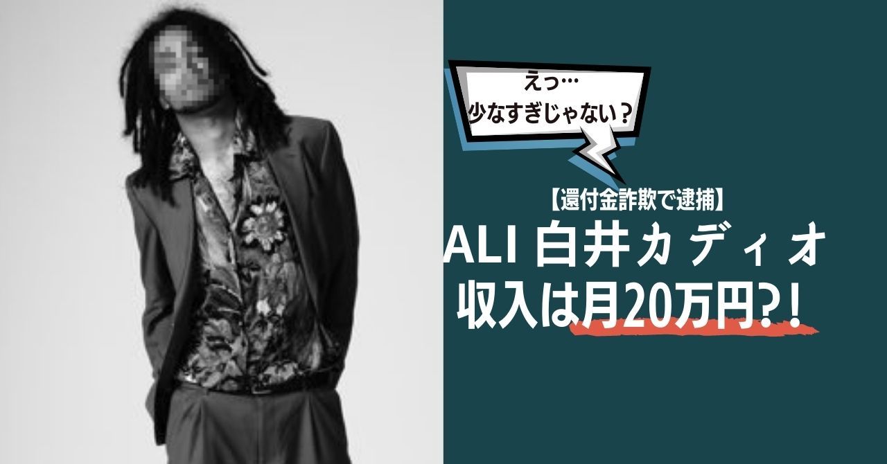 Ali白井カディオの収入 年収を調査 なぜ詐欺に手を出したのか Wadaino